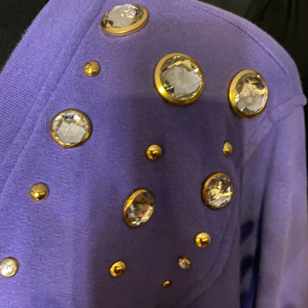 Vintage, Gepetto, purple, embellished, button-down, cardigan jacket.. - Picture 6 of 8